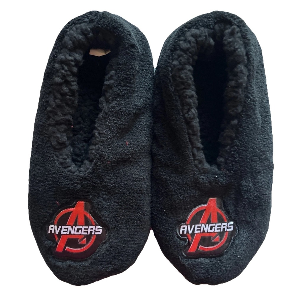 New Kids‎ The Avengers Slippers Super Soft Fleece Lined Size Medium/Large Black